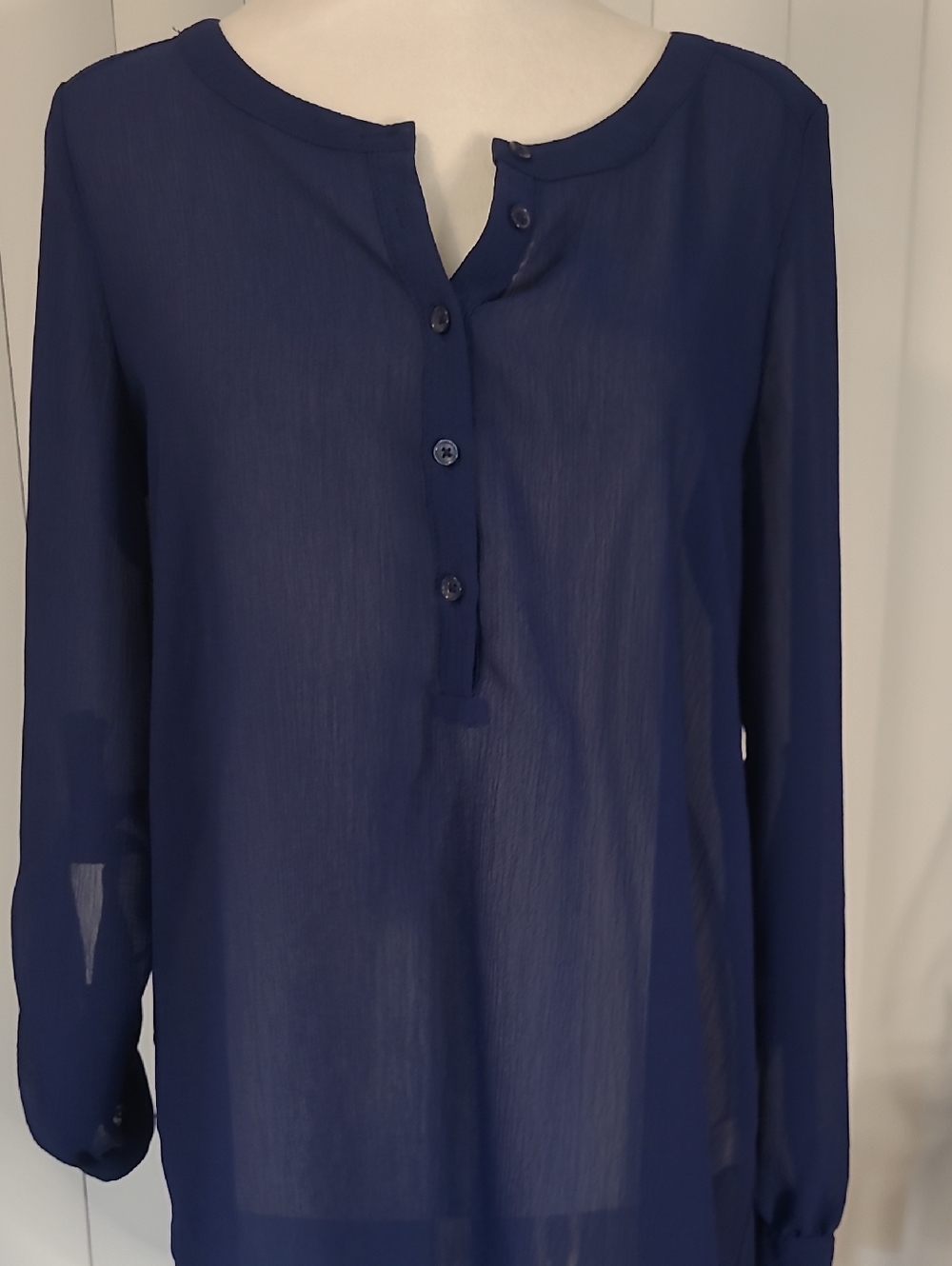 Candies Sheer Button-Front Blouse
